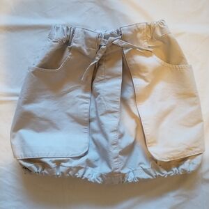 ZARA LIL KID DRAWSTRING BOROUGH FLAP POCKET UTILITY/ CARGO SKIRT IN BEIGE SZ 6